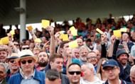 English fans displaying sandpapers to Aussies during the Ashes